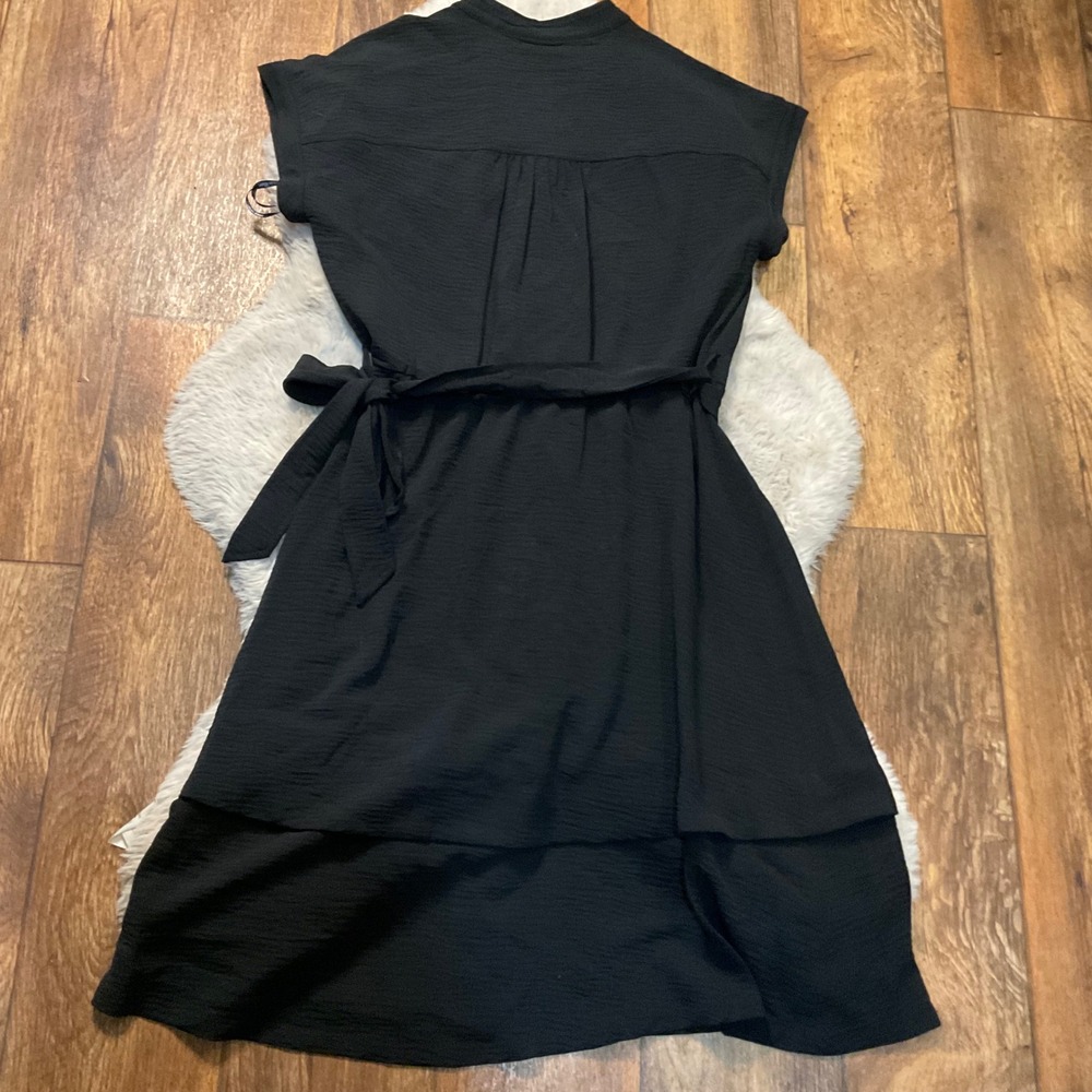 Calvin Klein Dress Size 10 Button Front Cap Sleeve Womens Tie Waist - Picture 8 of 10